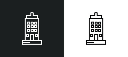 skyscraper outline icon in white and black colors. skyscraper flat vector icon from real estate collection for web, mobile apps and ui.