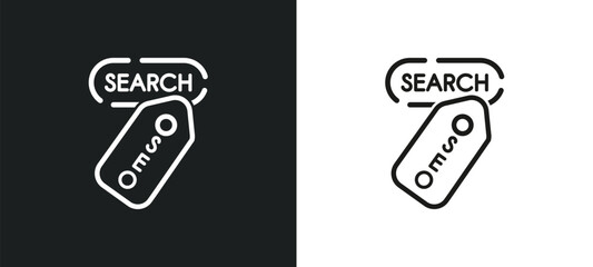 seo tags outline icon in white and black colors. seo tags flat vector icon from programming collection for web, mobile apps and ui.