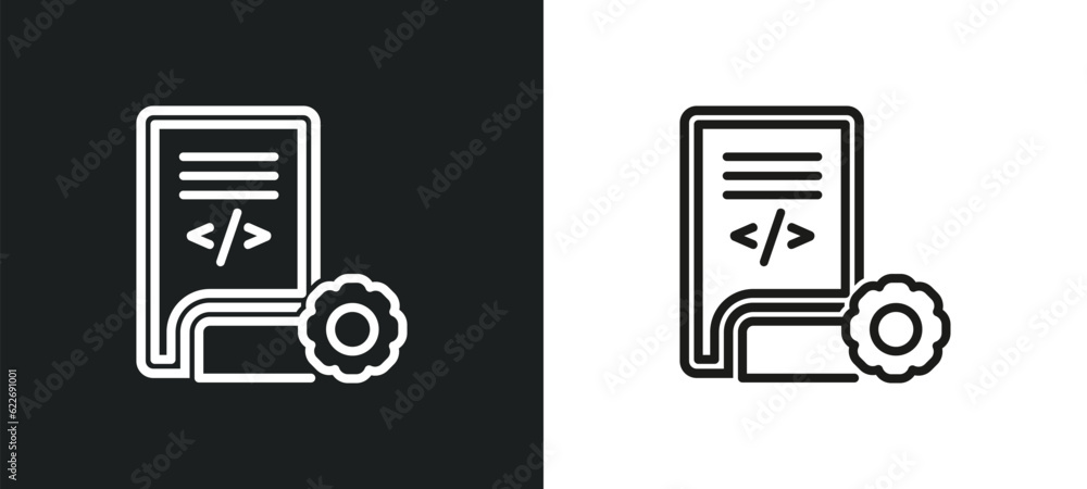 Poster article outline icon in white and black colors. article flat vector icon from programming collection