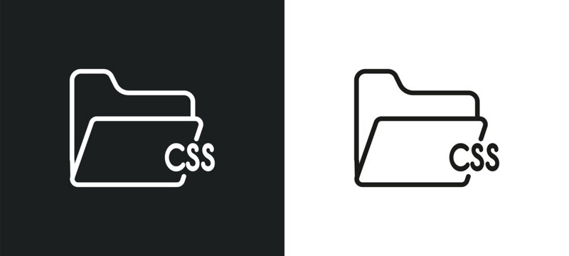 css file format outline icon in white and black colors. css file format flat vector icon from programming collection for web, mobile apps and ui.