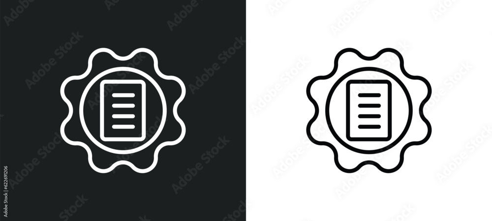 Poster testing outline icon in white and black colors. testing flat vector icon from seo collection for web