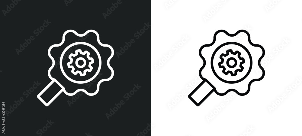 Aufkleber seo tools outline icon in white and black colors. seo tools flat vector icon from seo collection for