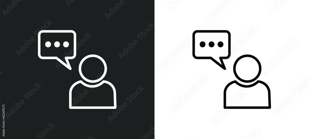 Poster seo consulting outline icon in white and black colors. seo consulting flat vector icon from seo coll