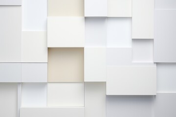 Minimalist Abstract Background of Geometric Shapes in Varying Shades of White Created with Generative AI