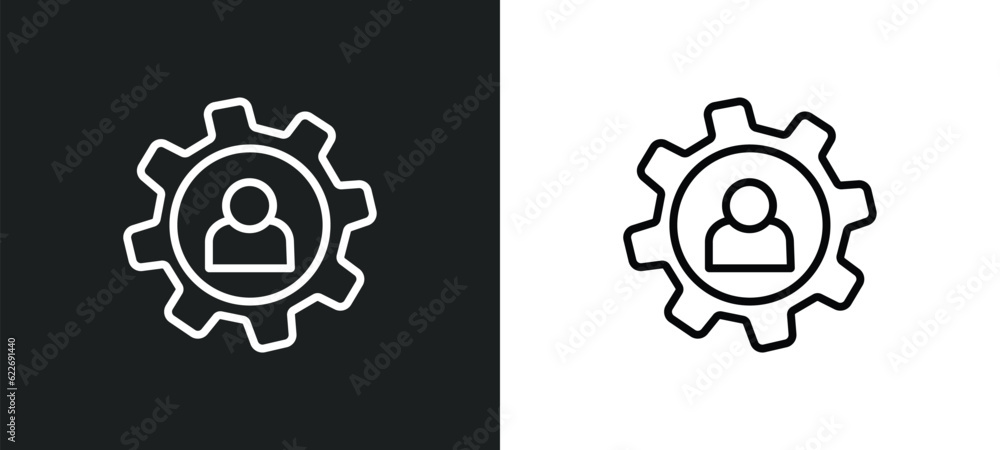 Poster engineering outline icon in white and black colors. engineering flat vector icon from programming co