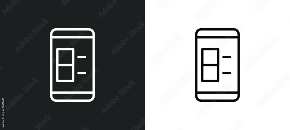 Poster app outline icon in white and black colors. app flat vector icon from programming collection for web