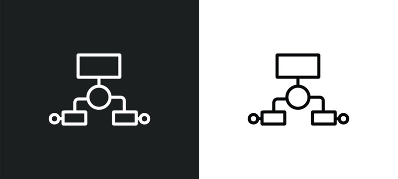 aorithm outline icon in white and black colors. aorithm flat vector icon from programming collection for web, mobile apps and ui.