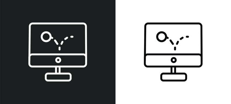 advertising bounce outline icon in white and black colors. advertising bounce flat vector icon from seo collection for web, mobile apps and ui.