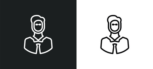 outline icon in white and black colors. flat vector icon from collection for web, mobile apps and