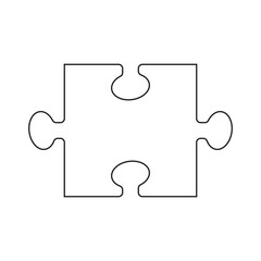 A flat puzzle symbol on a white background.