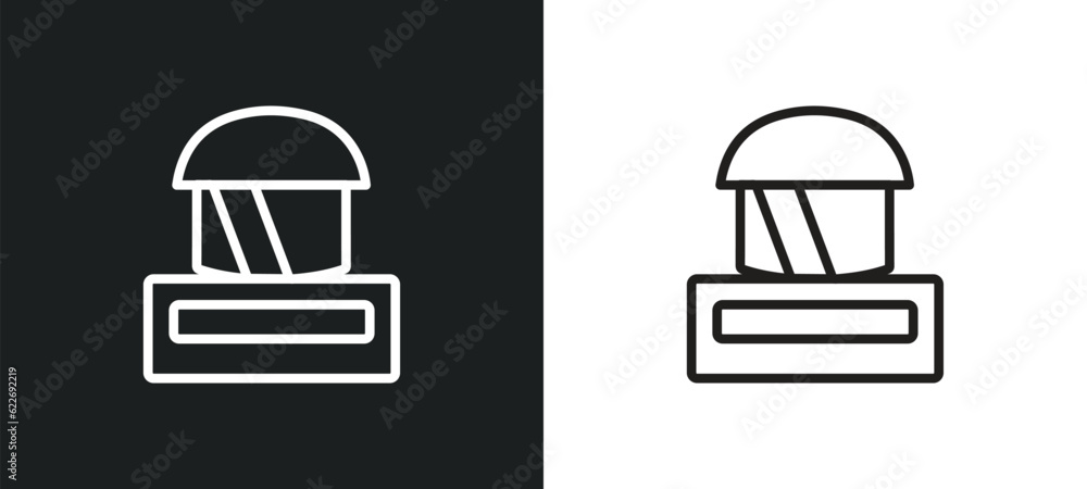 Poster outline icon in white and black colors. flat vector icon from professions collection for web, mobile