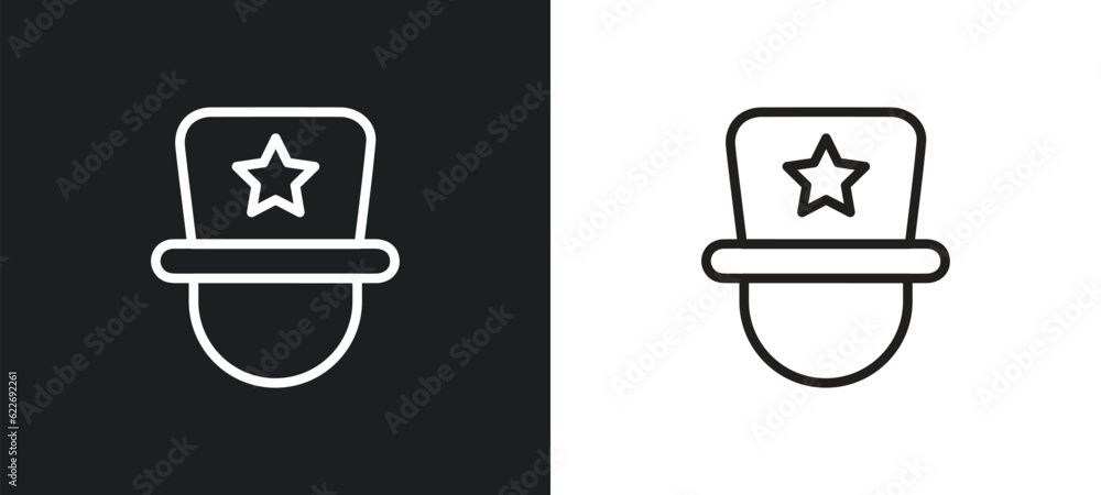 Poster showman outline icon in white and black colors. showman flat vector icon from professions collection