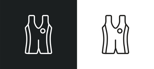 wrestling outline icon in white and black colors. wrestling flat vector icon from professions collection for web, mobile apps and ui.