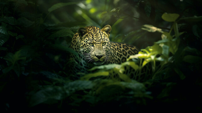 leopard in the tree HD 8K wallpaper Stock Photographic Image