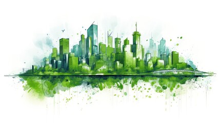 Sustainable city urban design illustration sketch