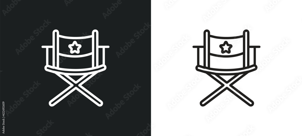 Poster actor outline icon in white and black colors. actor flat vector icon from professions collection for