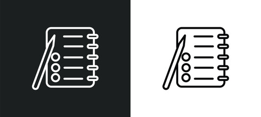 checklist with a pencil outline icon in white and black colors. checklist with a pencil flat vector icon from political collection for web, mobile apps and ui.