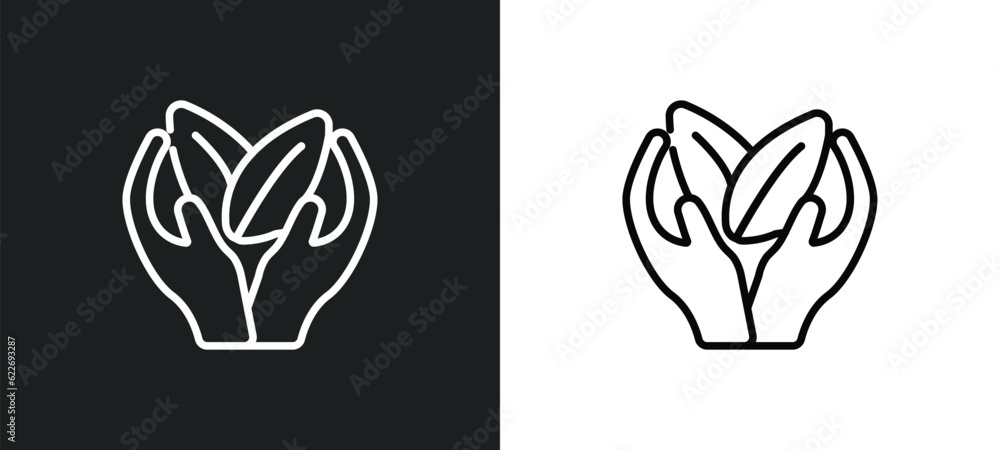 Poster environment outline icon in white and black colors. environment flat vector icon from people skills 