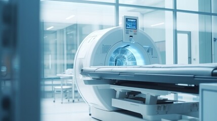 Medical equipment at the hospital, Scanner machine - obrazy, fototapety, plakaty