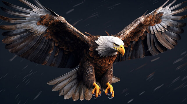eagle in flight  HD 8K wallpaper Stock Photographic Image