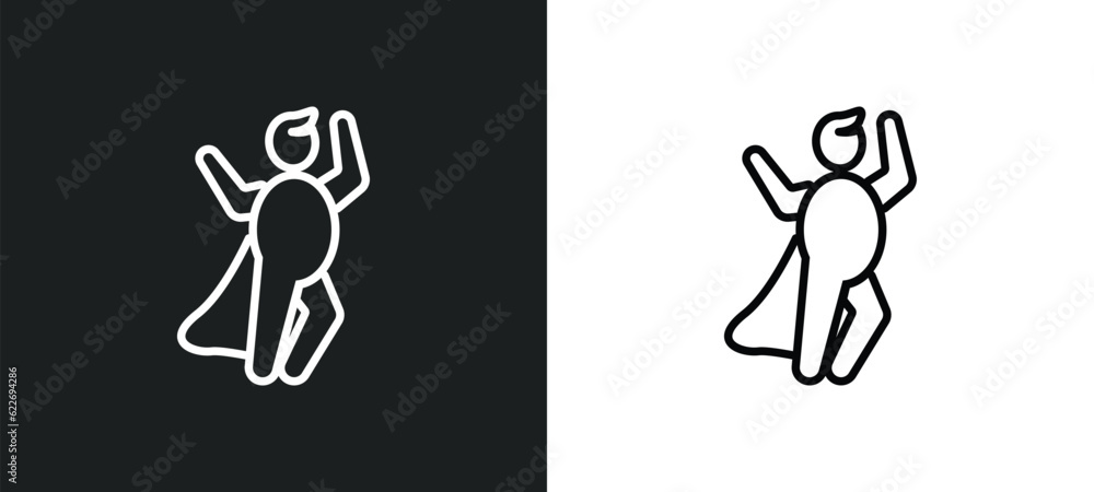 Poster matrix outline icon in white and black colors. matrix flat vector icon from people collection for we
