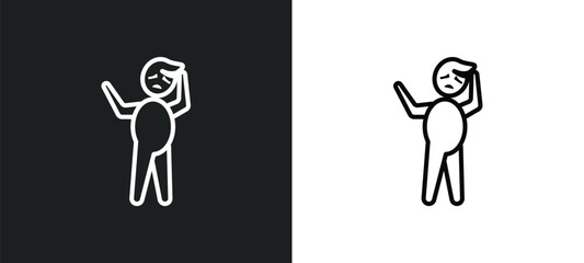pierrot outline icon in white and black colors. pierrot flat vector icon from people collection for web, mobile apps and ui. - obrazy, fototapety, plakaty