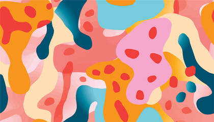 Naklejka premium Artistic illustration pattern. Creative collage with shapes. Seamless pattern. Fashionable template for design
