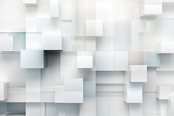 Minimalist Abstract Background of Geometric Shapes in Varying Shades of White Created with Generative AI