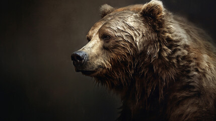 brown bear portrait HD 8K wallpaper Stock Photographic Image