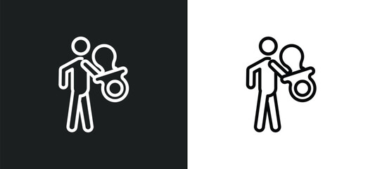 baby pacifier outline icon in white and black colors. baby pacifier flat vector icon from people collection for web, mobile apps and ui.