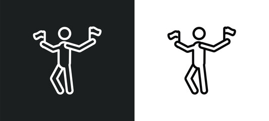 flag semaphore language outline icon in white and black colors. flag semaphore language flat vector icon from people collection for web, mobile apps and ui.