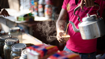tea in the street side shop