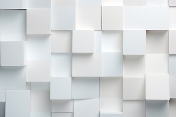 Minimalist Abstract Background of Geometric Shapes in Varying Shades of White Created with Generative AI