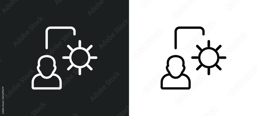 Aufkleber ecosystem outline icon in white and black colors. ecosystem flat vector icon from people collection 