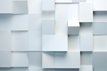 Minimalist Abstract Background of Geometric Shapes in Varying Shades of White Created with Generative AI