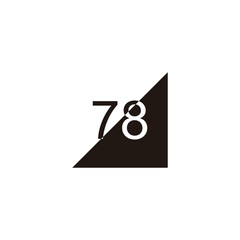 Number 78 triangle geometric symbol simple logo vector