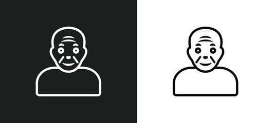 old man outline icon in white and black colors. old man flat vector icon from people collection for web, mobile apps and ui.