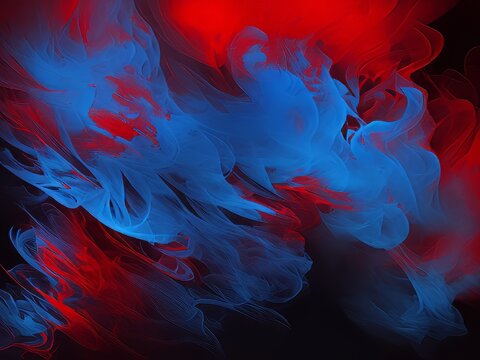 Textura abstracta de humo retroiluminado en rojo azul
