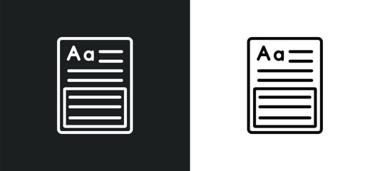 paragraph aa outline icon in white and black colors. paragraph aa flat vector icon from other collection for web, mobile apps and ui.