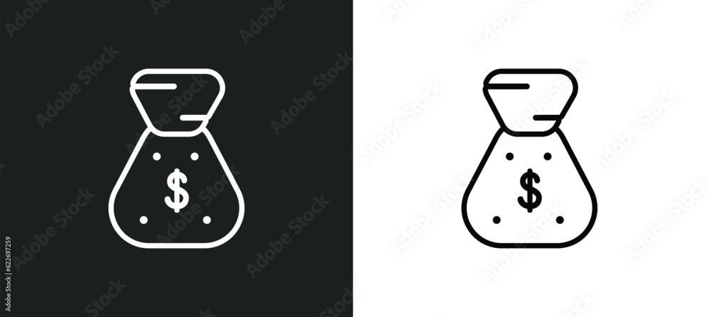 Poster sack race outline icon in white and black colors. sack race flat vector icon from other collection f