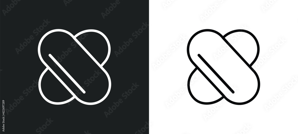 Poster interlock outline icon in white and black colors. interlock flat vector icon from other collection f