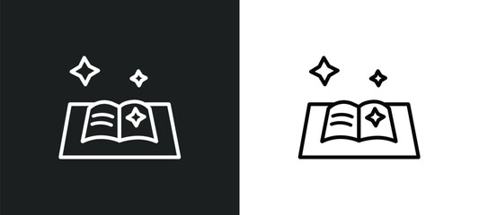 spell book outline icon in white and black colors. spell book flat vector icon from other collection for web, mobile apps and ui.