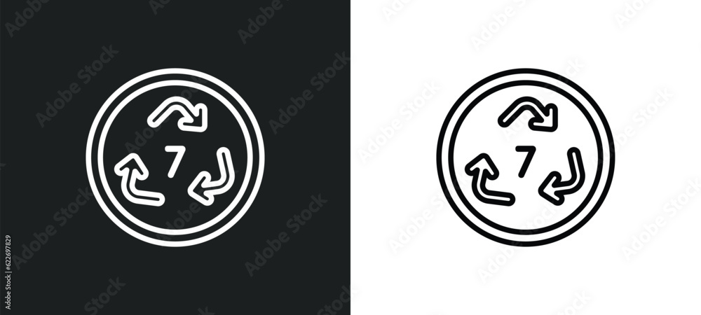 Poster 7 other outline icon in white and black colors. 7 other flat vector icon from other collection for w