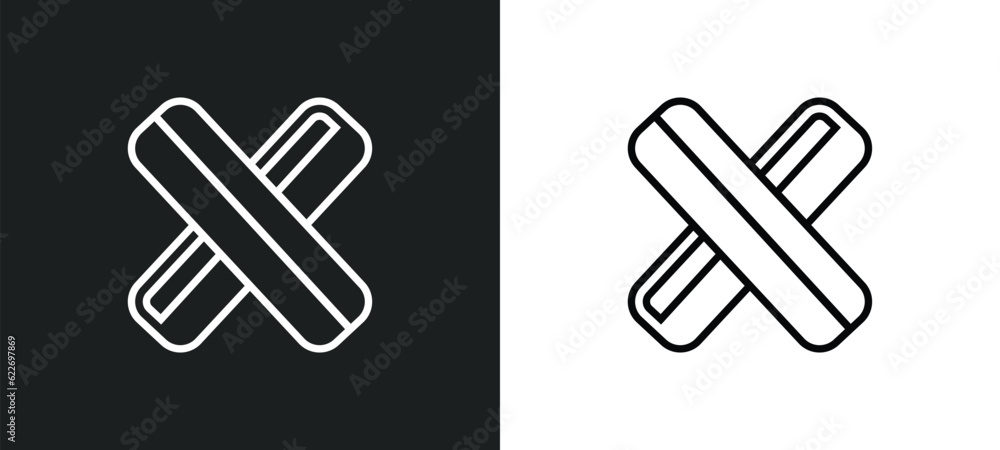Poster clear outline icon in white and black colors. clear flat vector icon from orientation collection for
