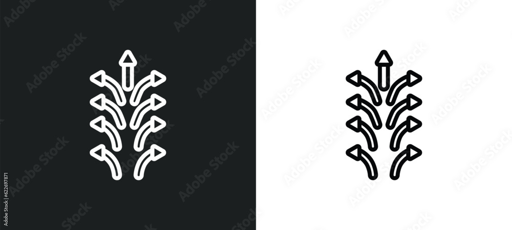 Poster nine outline icon in white and black colors. nine flat vector icon from orientation collection for w