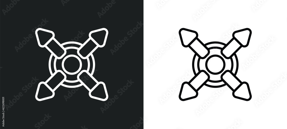 Poster maximize outline icon in white and black colors. maximize flat vector icon from orientation collecti
