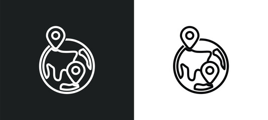 localization outline icon in white and black colors. localization flat vector icon from networking collection for web, mobile apps and ui.