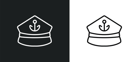 marine outline icon in white and black colors. marine flat vector icon from nautical collection for web, mobile apps and ui.