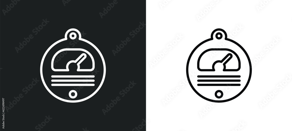 Poster barometer outline icon in white and black colors. barometer flat vector icon from nautical collectio