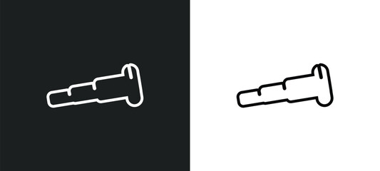 nautical monocular outline icon in white and black colors. nautical monocular flat vector icon from nautical collection for web, mobile apps and ui.